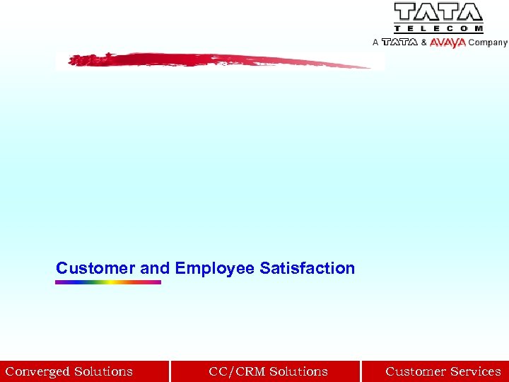 Customer and Employee Satisfaction Converged Solutions CC/CRM Solutions Customer Services 