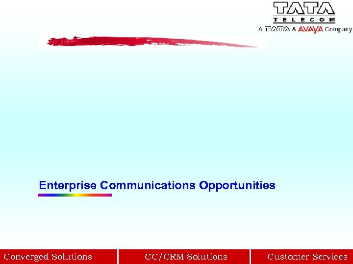 Enterprise Communications Opportunities Converged Solutions CC/CRM Solutions Customer Services 