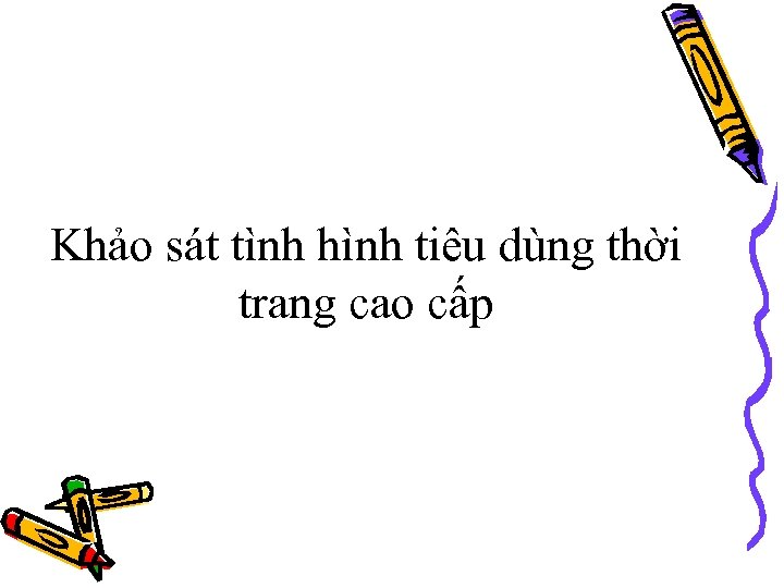 Khảo sát tình hình tiêu dùng thời trang cao cấp 