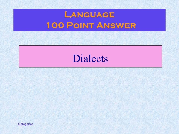 Language 100 Point Answer Dialects Categories 