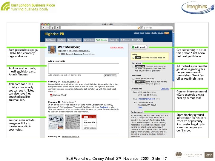 ELB Workshop, Canary Wharf, 27 th November 2009 Slide 117 