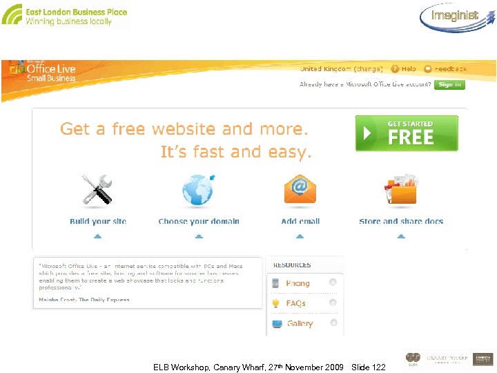 ELB Workshop, Canary Wharf, 27 th November 2009 Slide 122 