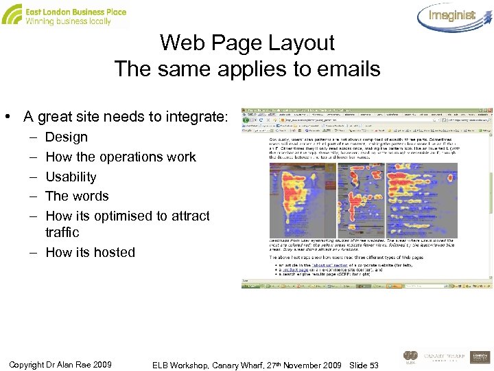 Web Page Layout The same applies to emails • A great site needs to