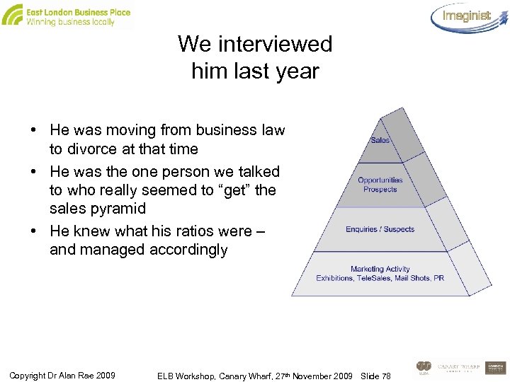 We interviewed him last year • He was moving from business law to divorce