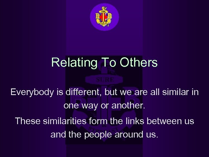 Relating To Others HAH KUANG HUI CREATED BY: FOR BB SINGAPORE MAY 2003 Everybody