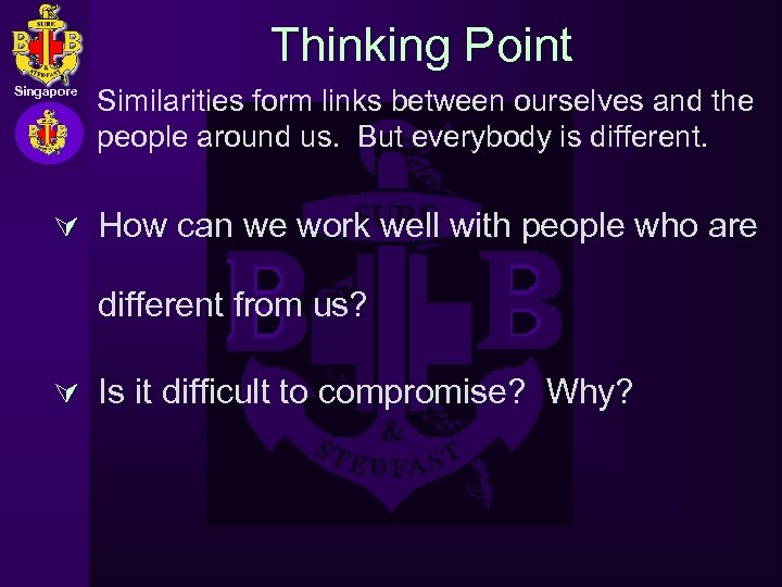 Thinking Point Singapore Similarities form links between ourselves and the people around us. But