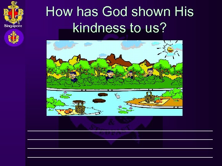 Singapore How has God shown His kindness to us? CREATED BY: HAH KUANG HUI
