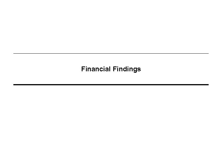 Financial Findings 