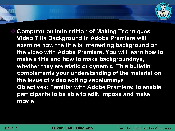 v Computer bulletin edition of Making Techniques Video Title Background in Adobe Premiere will