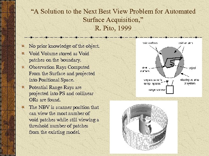 “A Solution to the Next Best View Problem for Automated Surface Acquisition, ” R.