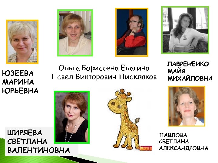 ЮЗЕЕВА МАРИНА ЮРЬЕВНА Ольга Борисовна Елагина Павел Викторович Писклаков ШИРЯЕВА СВЕТЛАНА ВАЛЕНТИНОВНА ЛАВРЕНЕНКО МАЙЯ