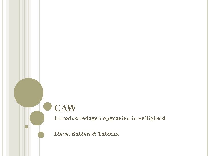 CAW Introductiedagen opgroeien in veiligheid Lieve, Sabien & Tabitha 