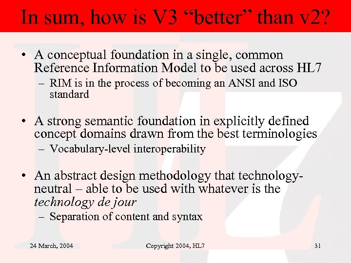 In sum, how is V 3 “better” than v 2? • A conceptual foundation