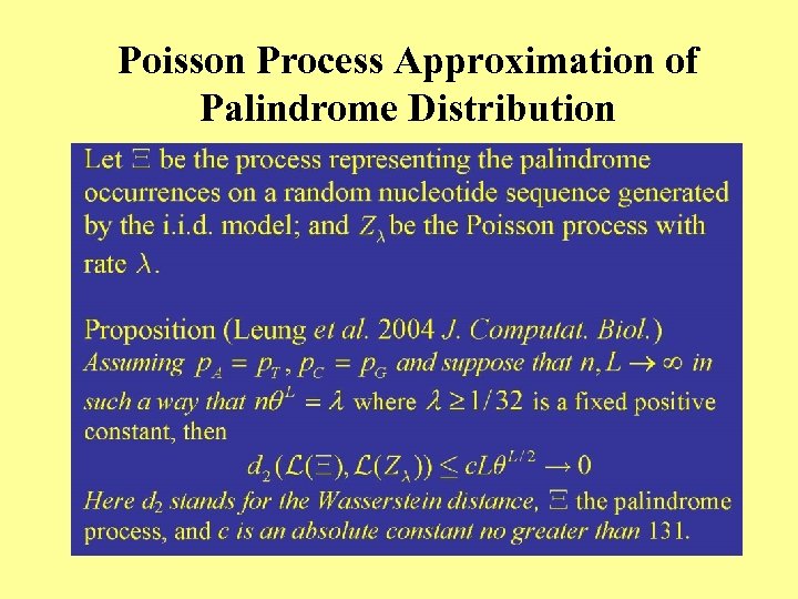 Poisson Process Approximation of Palindrome Distribution 