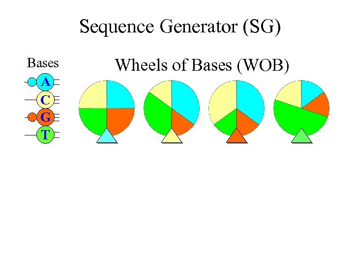 Sequence Generator (SG) Bases A C G T Wheels of Bases (WOB) 