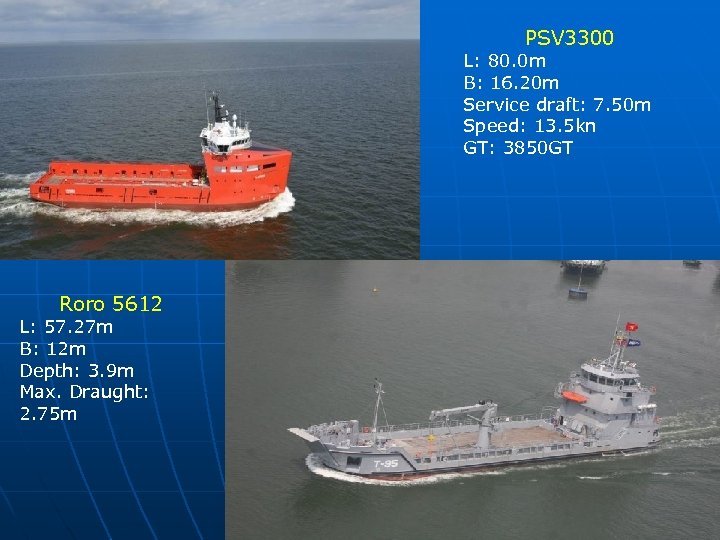 PSVP Roro 5612 L: 57. 27 m B: 12 m Depth: 3. 9 m