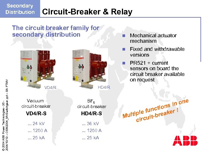 Secondary Distribution Circuit-Breaker & Relay The circuit breaker family for secondary distribution Fixed and