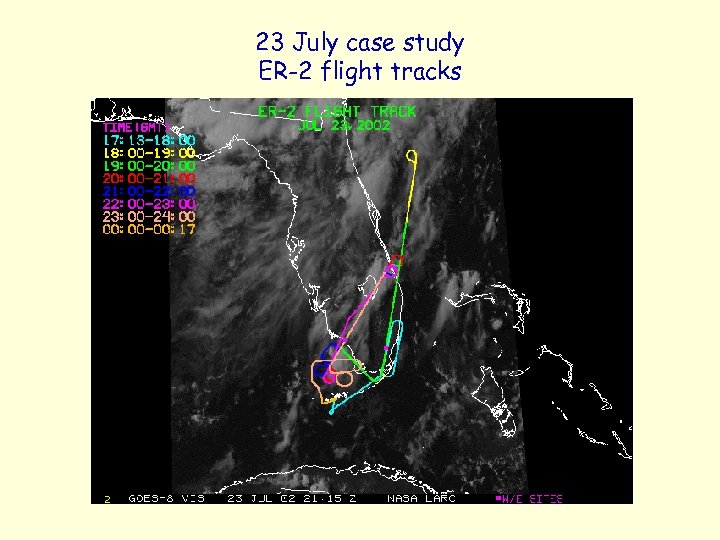 23 July case study ER-2 flight tracks 
