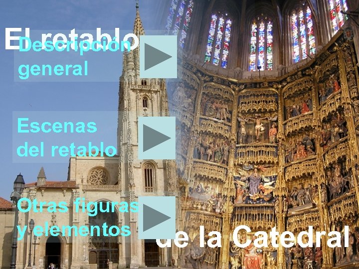 El retablo Descripción general Escenas del retablo Otras figuras y elementos de la Catedral