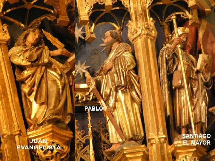 De 2 en dos, como haciendo un cortejo en torno al Salvador. De izquierda