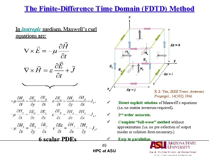 The Finite-Difference Time Domain (FDTD) Method In isotropic medium, Maxwell’s curl equations are: K.