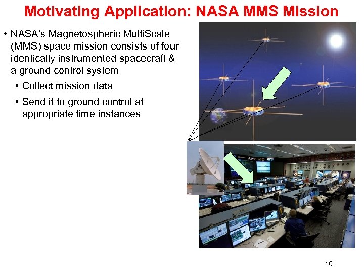 Motivating Application: NASA MMS Mission • NASA’s Magnetospheric Multi. Scale (MMS) space mission consists