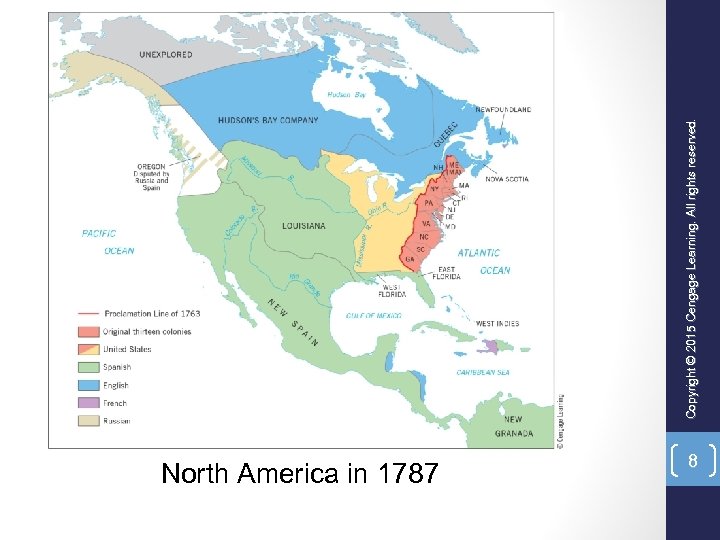North America in 1787 8 reserved. Copyright © 2015 Cengage Learning. All rights reserved