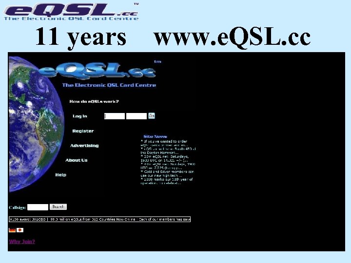 11 years www. e. QSL. cc 