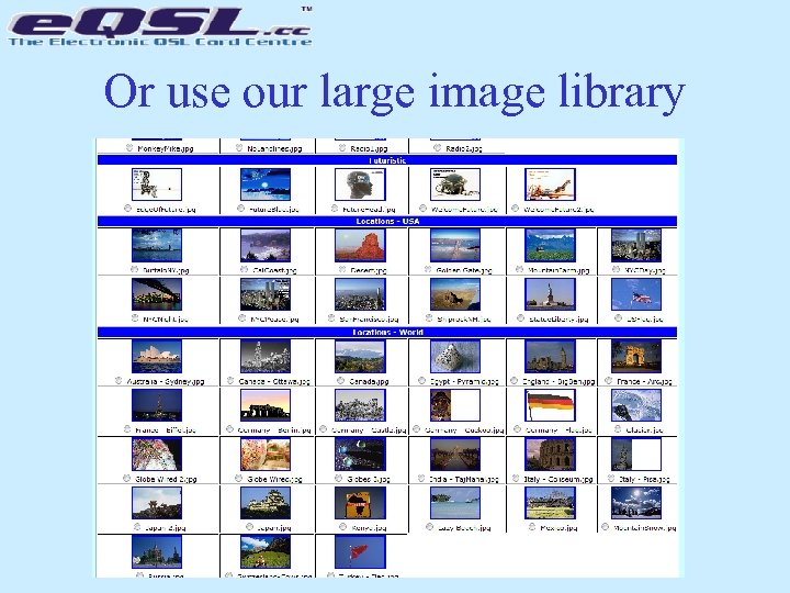 Or use our large image library 