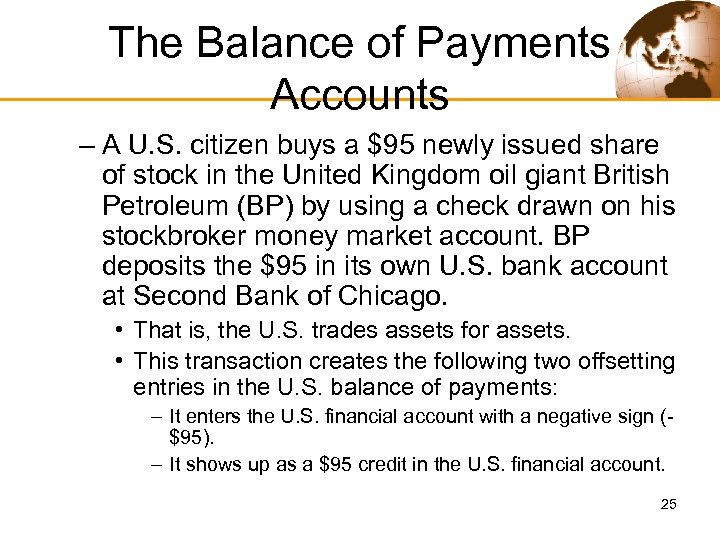 The Balance of Payments Accounts – A U. S. citizen buys a $95 newly