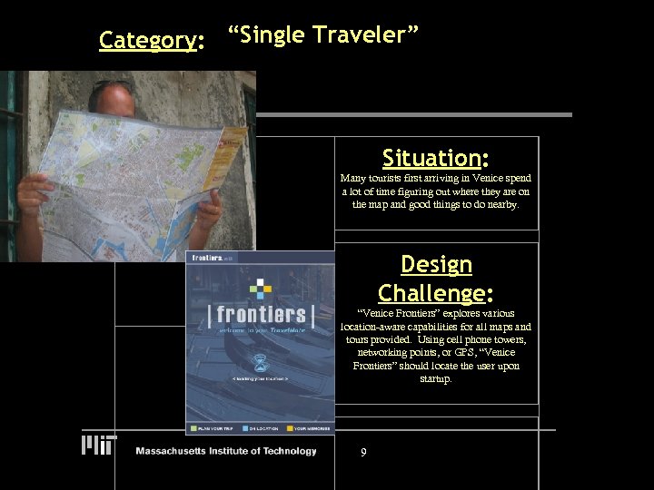 Category: “Single Traveler” Situation: Many tourists first arriving in Venice spend a lot of