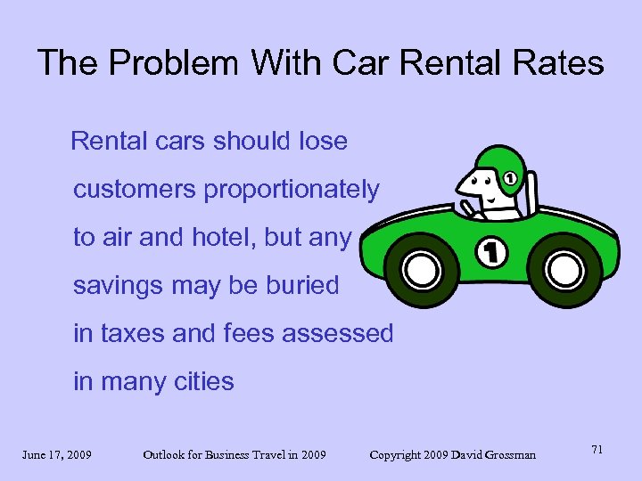 The Problem With Car Rental Rates Rental cars should lose customers proportionately to air