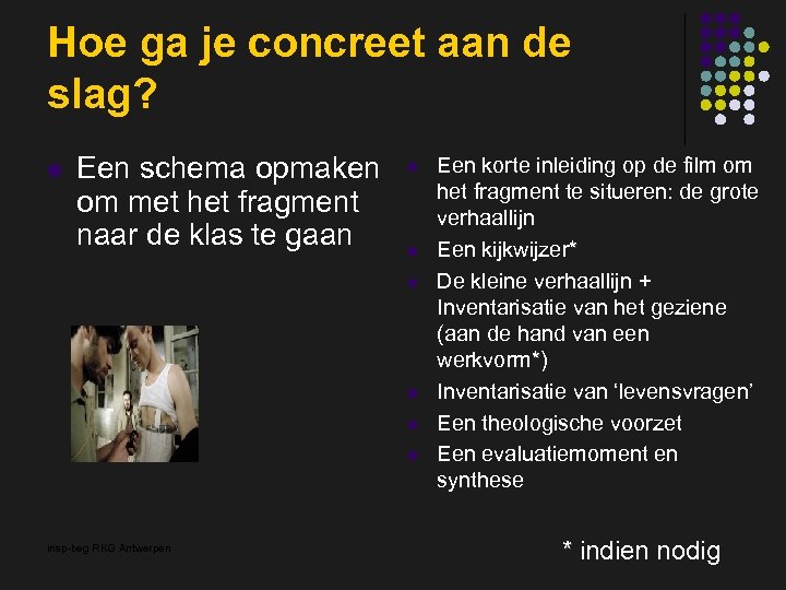 Hoe ga je concreet aan de slag? l Een schema opmaken om met het