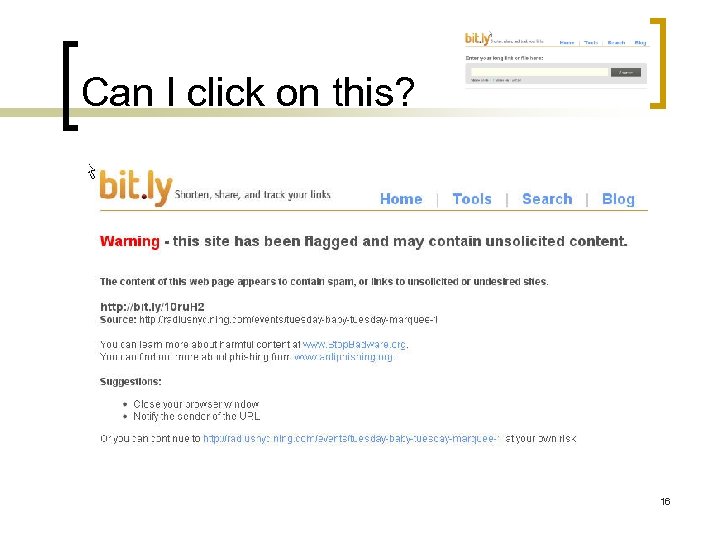 Can I click on this? 16 