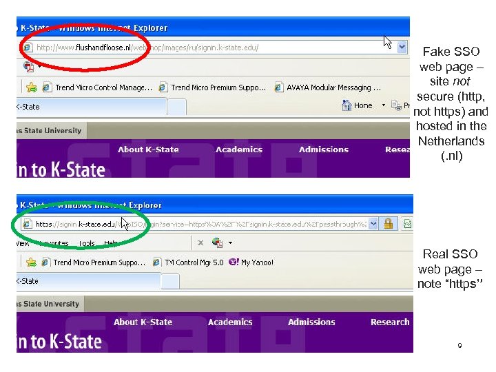 Fake SSO web page – site not secure (http, not https) and hosted in