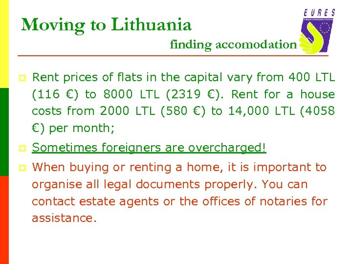 Moving to Lithuania finding accomodation p Rent prices of flats in the capital vary