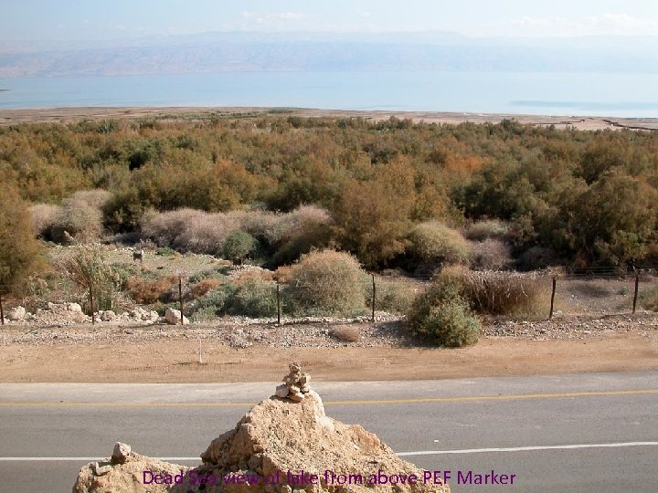 Dead Sea view of lake from above PEF Marker 