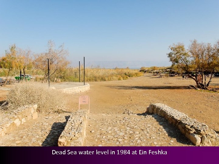 Dead Sea water level in 1984 at Ein Feshka 