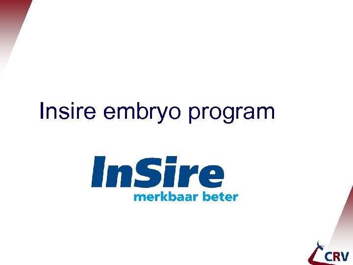 Insire embryo program 