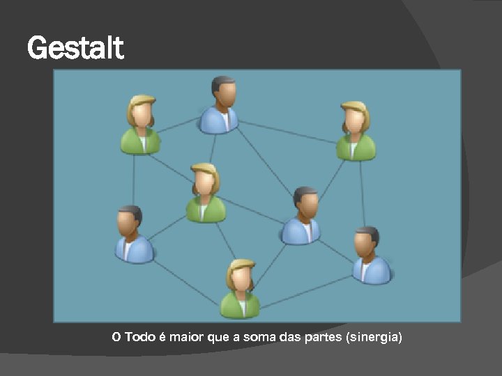 Gestalt O Todo é maior que a soma das partes (sinergia) 