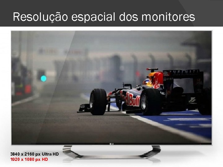 Resolução espacial dos monitores 3840 x 2160 px Ultra HD 1920 x 1080 px