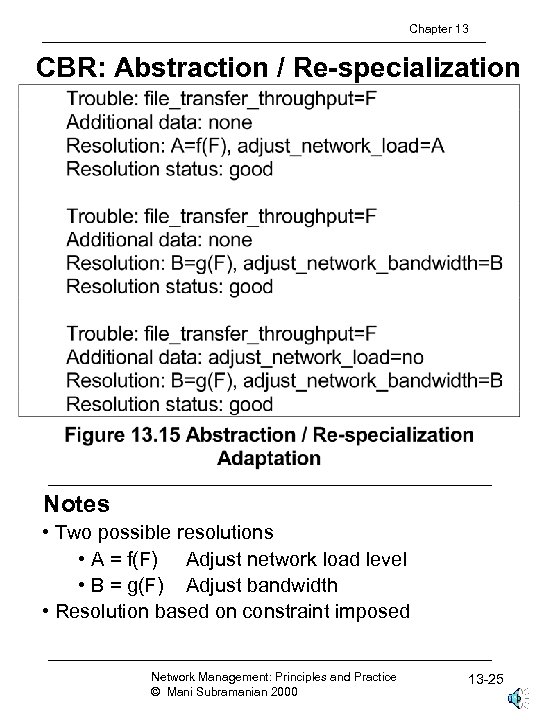 Chapter 13 CBR: Abstraction / Re-specialization Notes • Two possible resolutions • A =