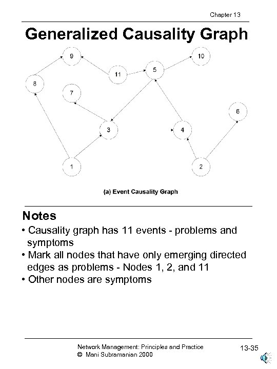Chapter 13 Generalized Causality Graph Notes • Causality graph has 11 events - problems