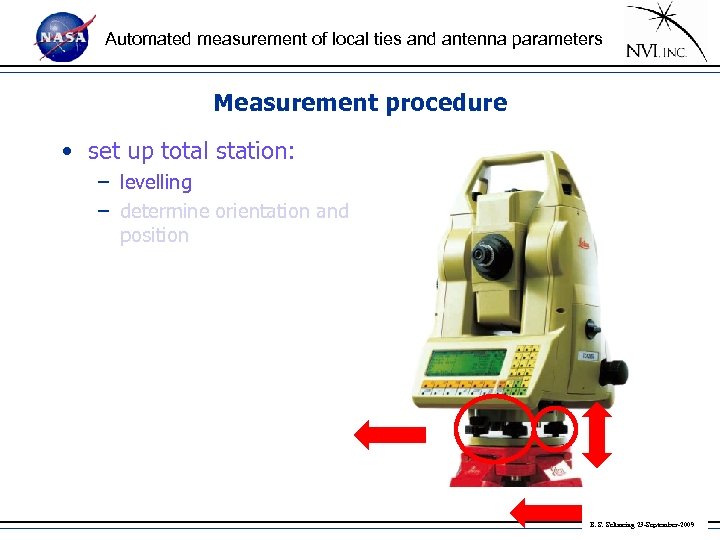 Automated measurement of local ties and antenna parameters Measurement procedure • set up total