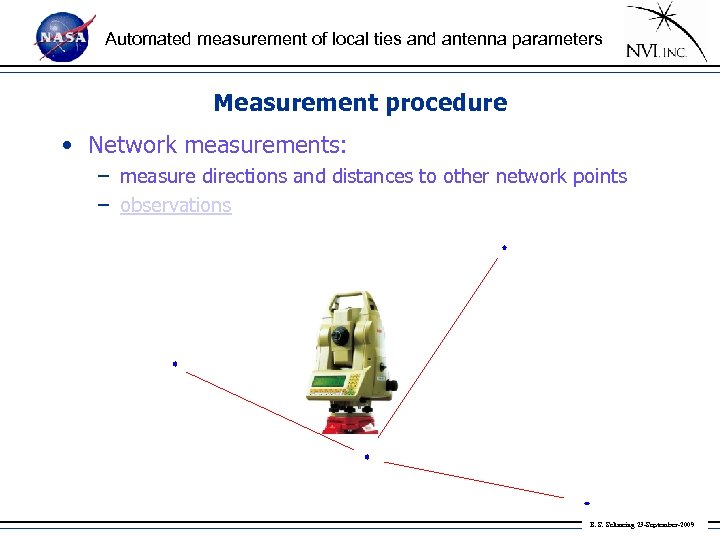 Automated measurement of local ties and antenna parameters Measurement procedure • Network measurements: –