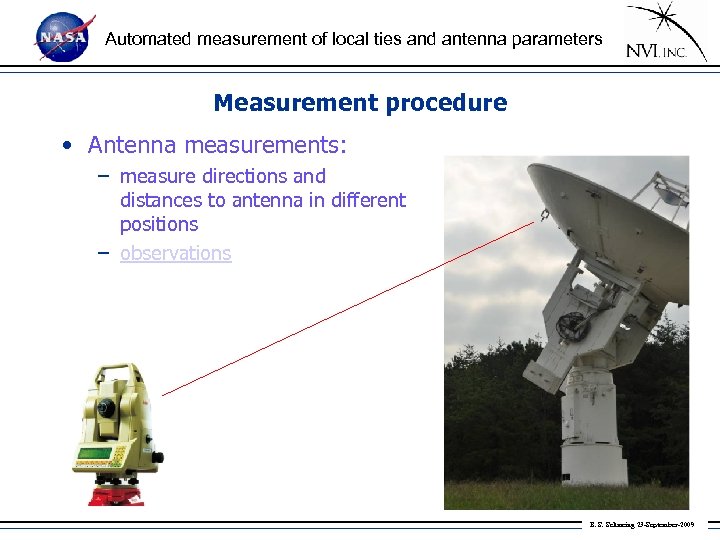 Automated measurement of local ties and antenna parameters Measurement procedure • Antenna measurements: –