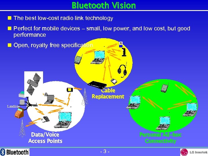 Bluetooth Vision n The best low-cost radio link technology n Perfect for mobile devices