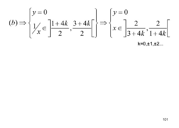 k=0, ± 1, ± 2. . . 101 