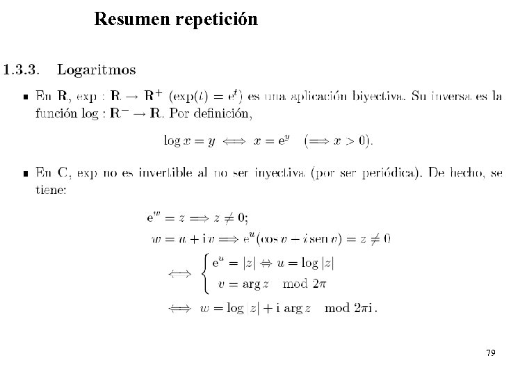 Resumen repetición 79 