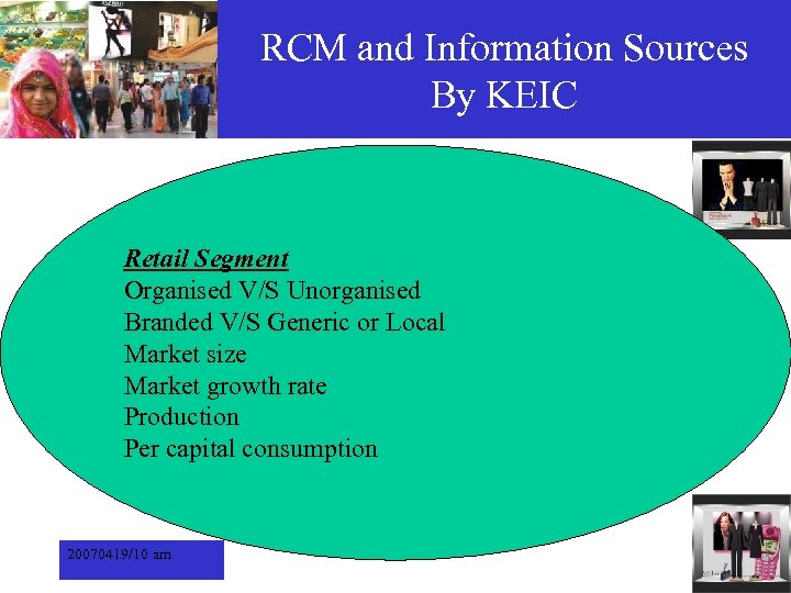 RCM and Information Sources By KEIC Retail Segment Organised V/S Unorganised Branded V/S Generic